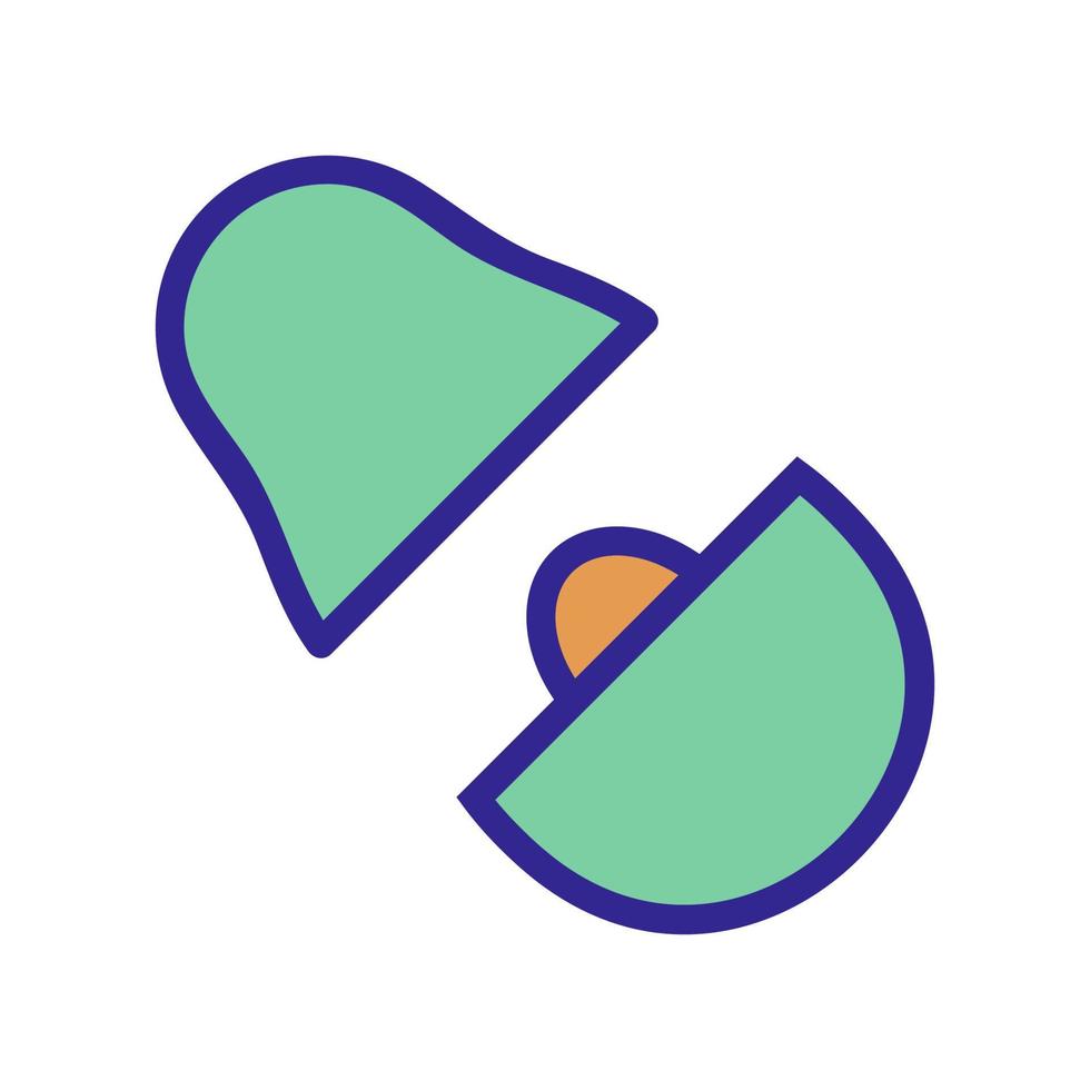 avocado gesneden pictogram vector overzicht illustratie