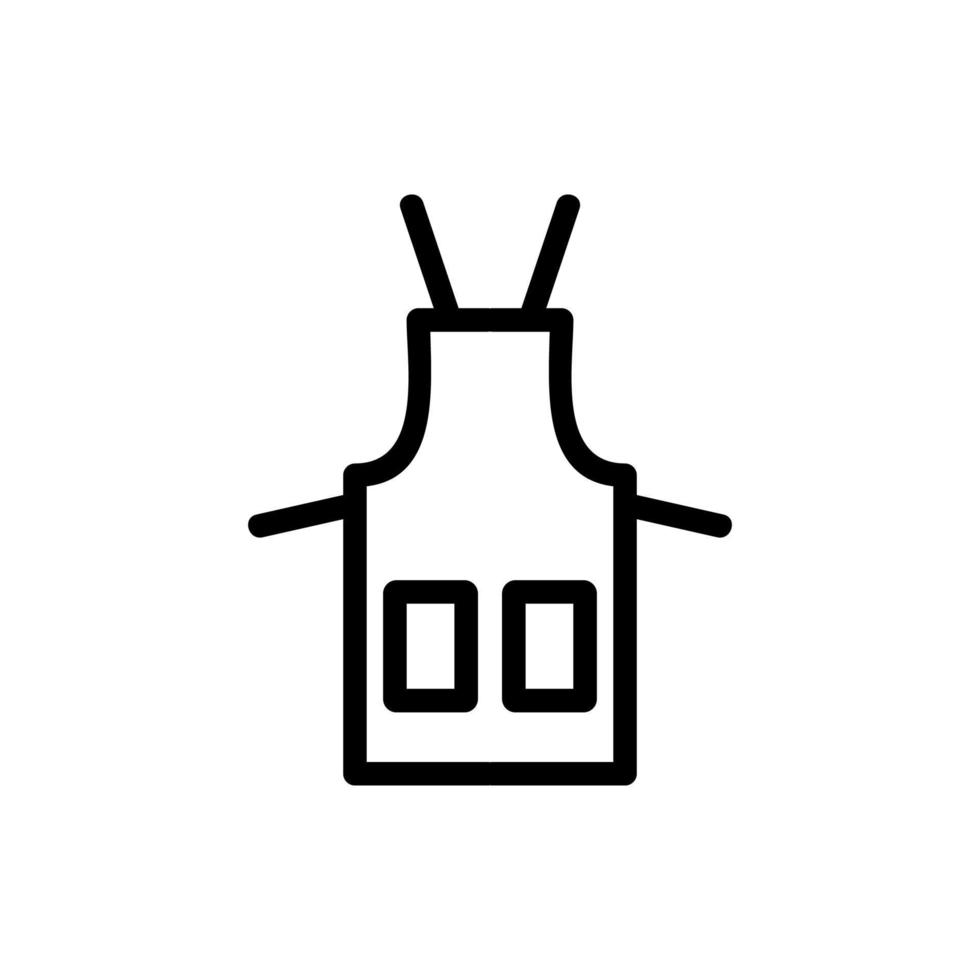 keukenschort met twee zakken pictogram vector overzicht illustratie