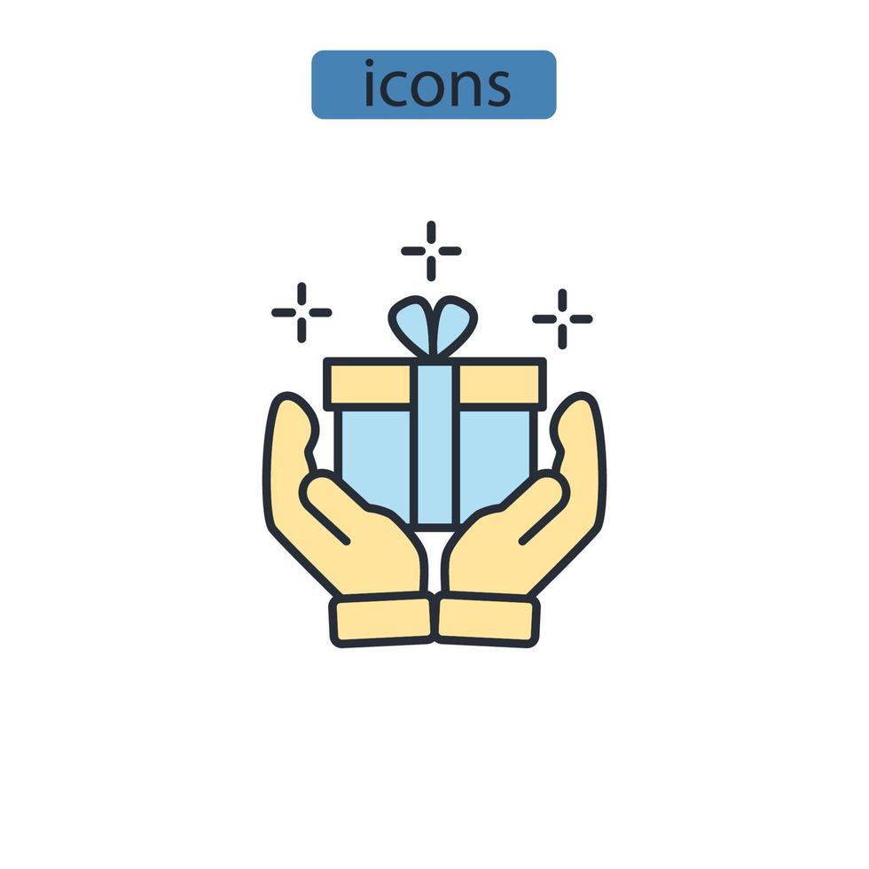 geschenken pictogrammen symbool vectorelementen voor infographic web vector