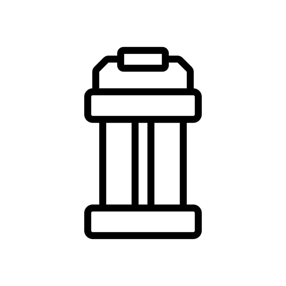 draagbare lamp met houten handvat pictogram vector overzicht illustratie