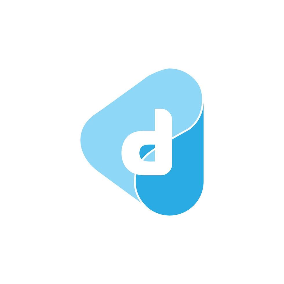 letter d driehoek drop water geometrische logo vector