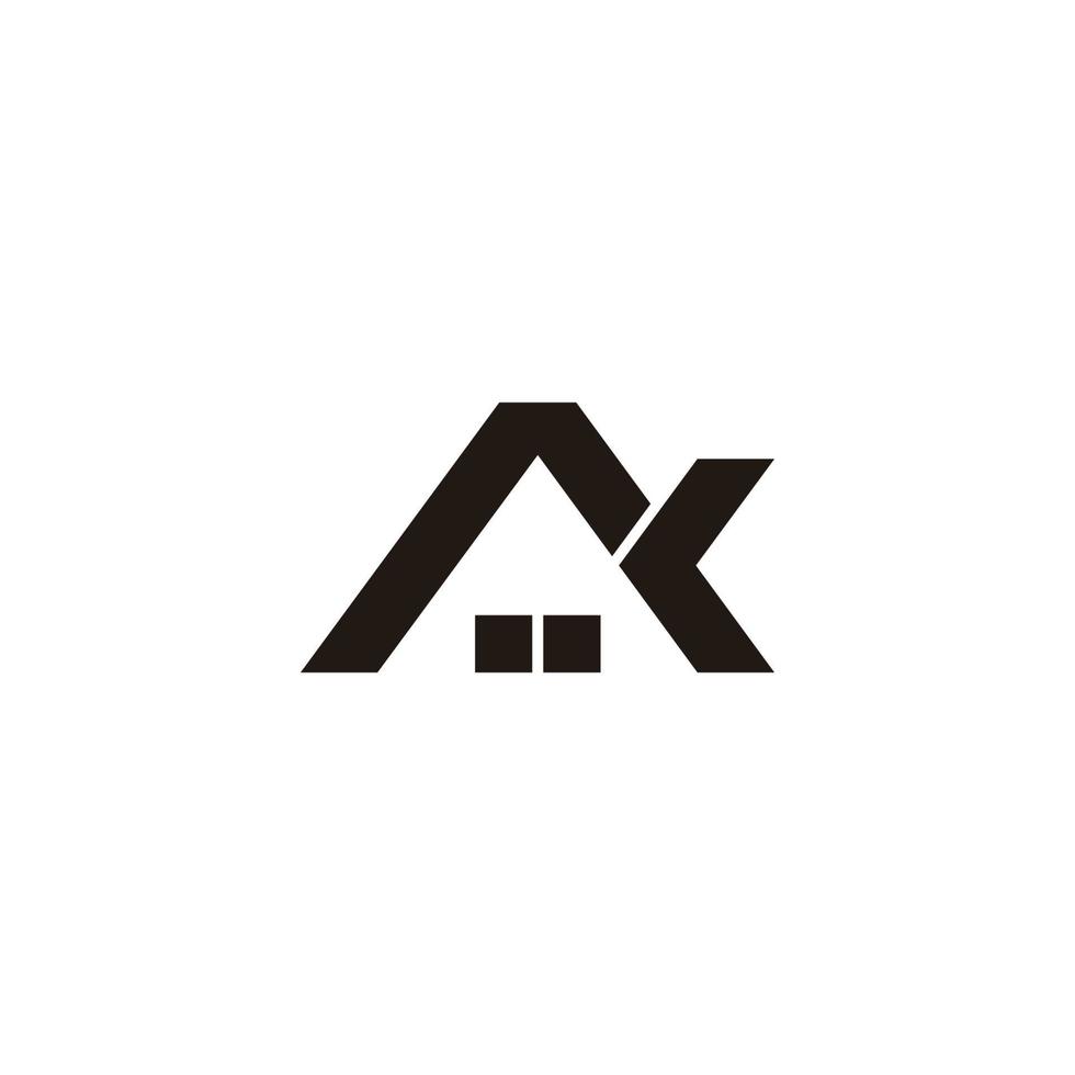 brieven ak home windows eenvoudige geometrische logo vector
