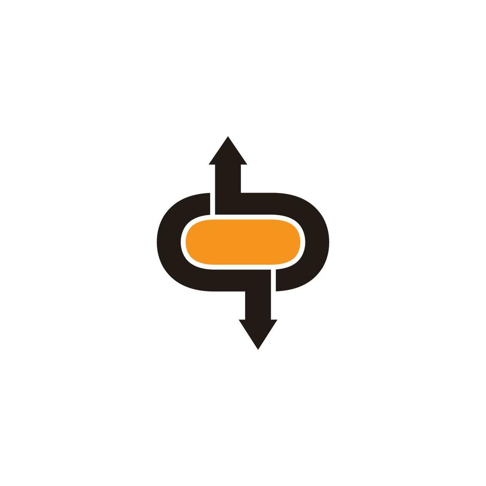 letter qb cirkel pad pijl logo vector
