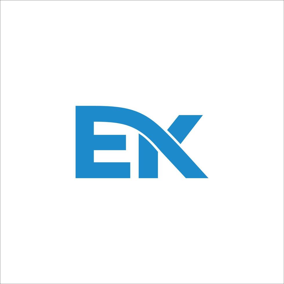 letter ek eenvoudig gekoppeld geometrisch ontwerp logo vector