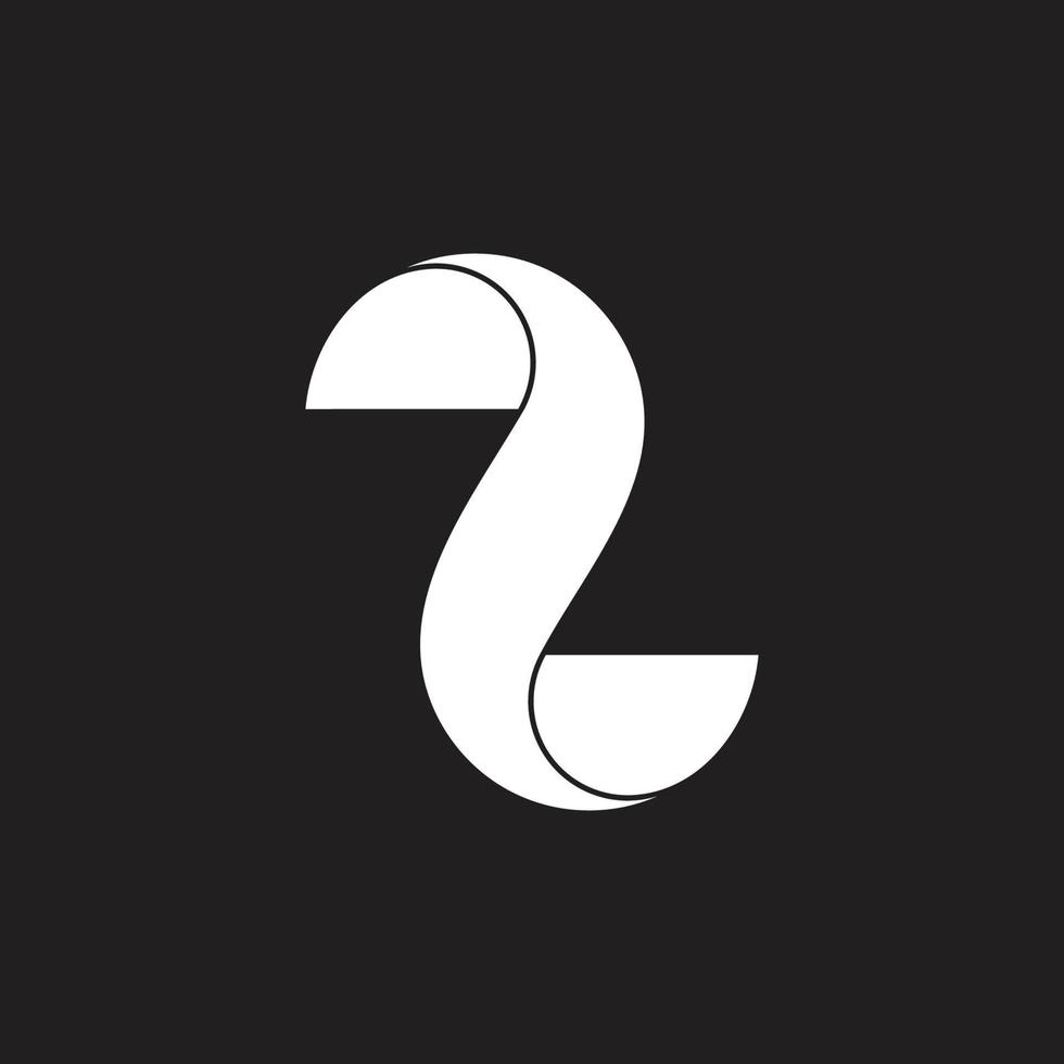 nummer twee 3d platte logo vector