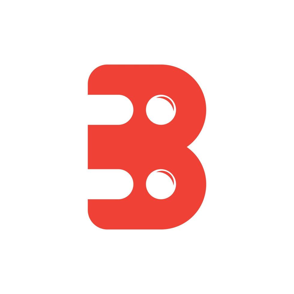 letter b stippen lijn geometrische logo vector