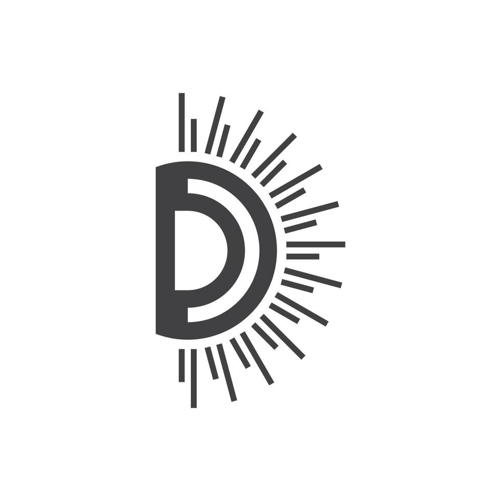 letter d glans geometrische eenvoudige logo vector