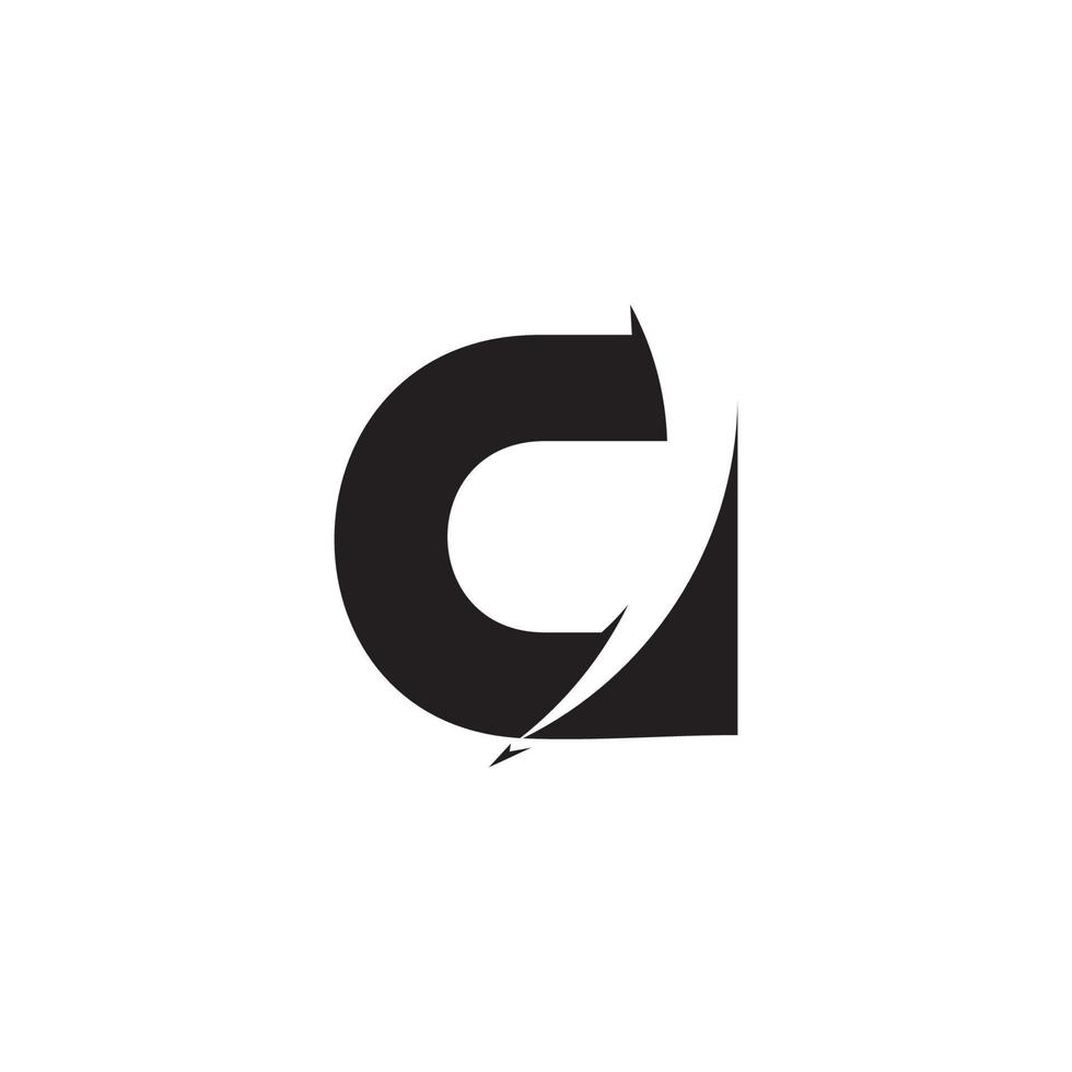 symbool vector van letter c plak pijl beweging geometrisch ontwerp