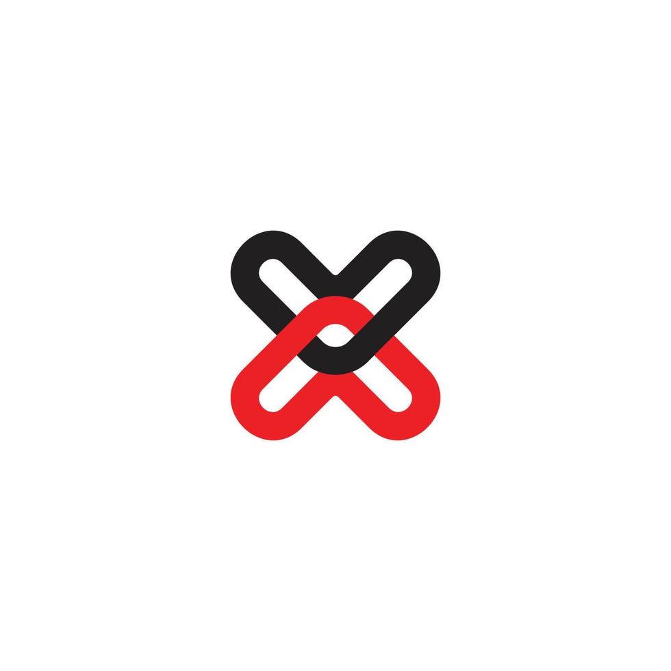 letter x gekoppelde pijl eenvoudige geometrische logo vector