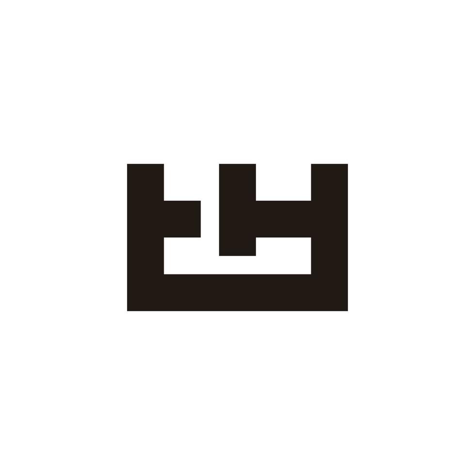 letter th eenvoudige geometrische lijn logo vector