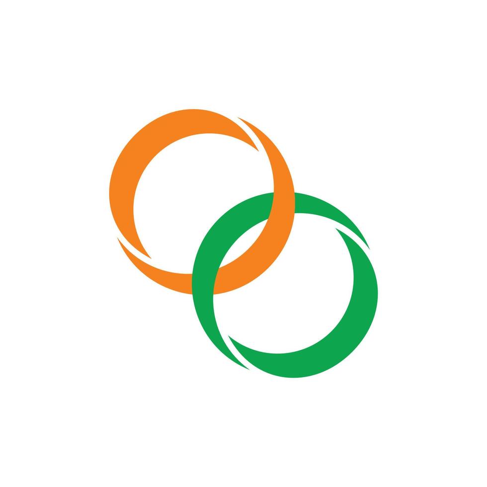 gekoppelde cirkel kleurrijke object 3d logo vector