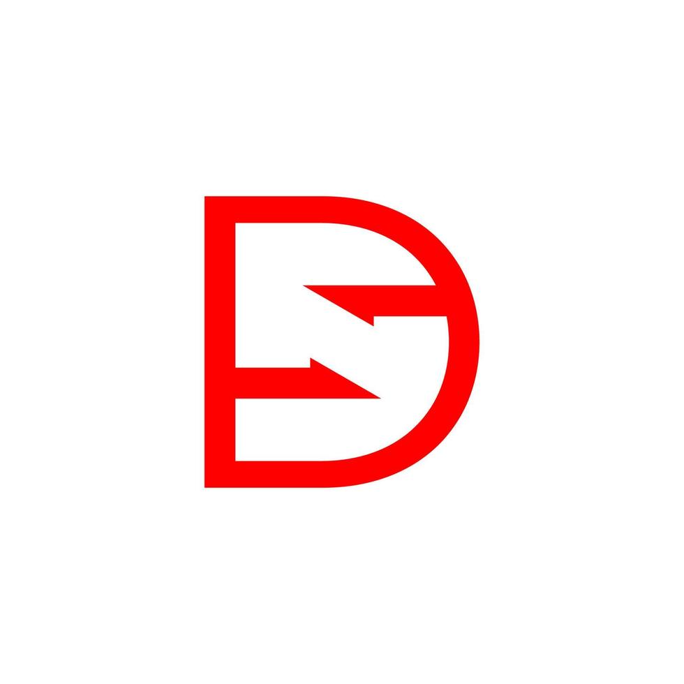 letter ds symbool geometrisch tegenover pijl logo vector