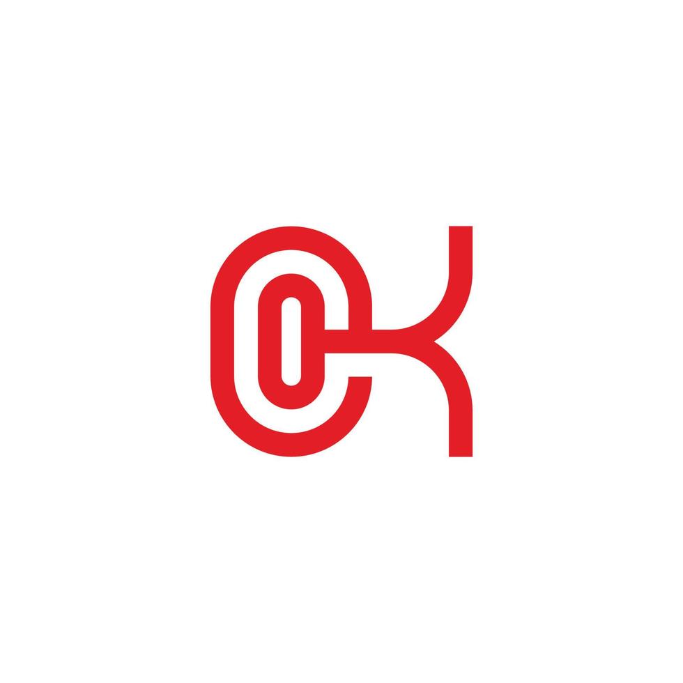 abstract letter ek strepen gekoppeld geometrisch symbool logo vector