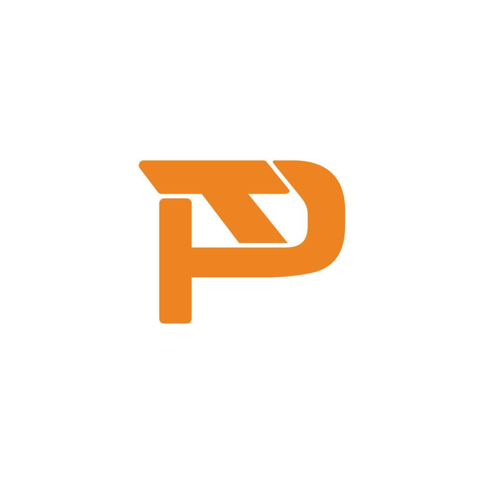 letter pt eenvoudige geometrische beweging logo vector