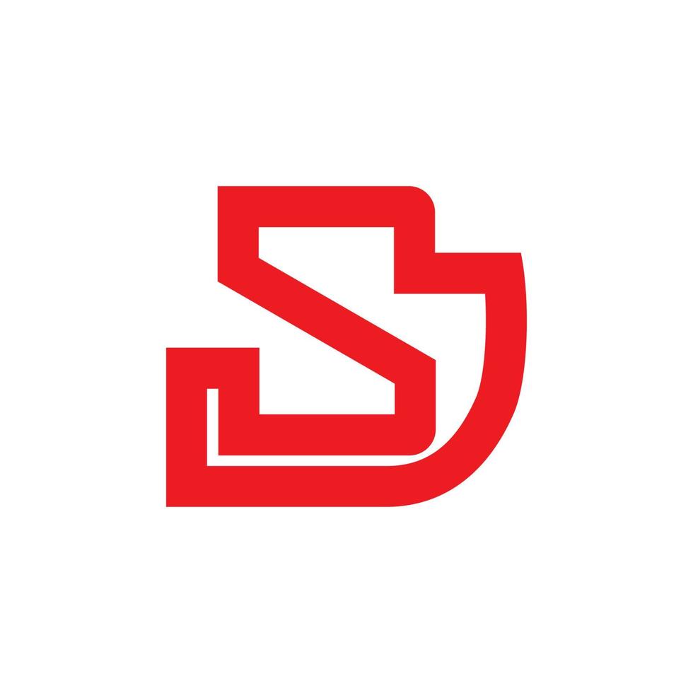 letter sj eenvoudige geometrische lijn logo vector
