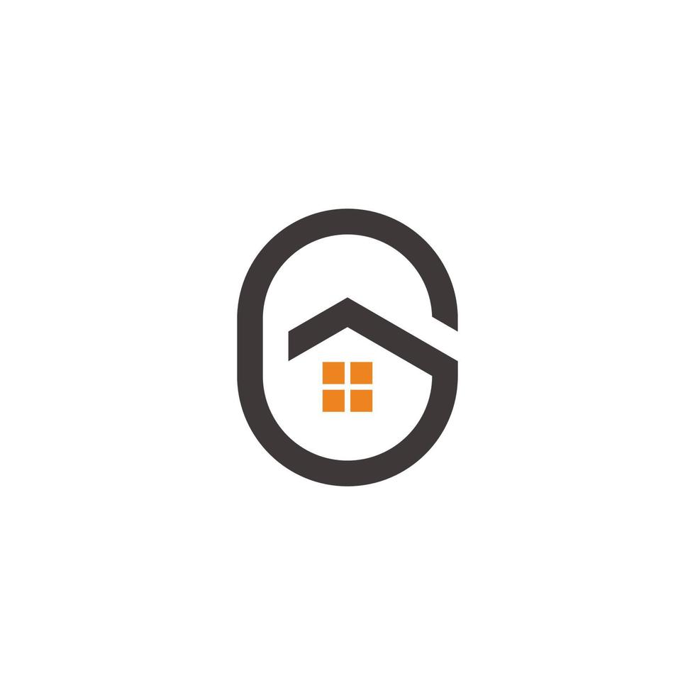 letter g huis onroerend goed eenvoudig geometrisch logo vector
