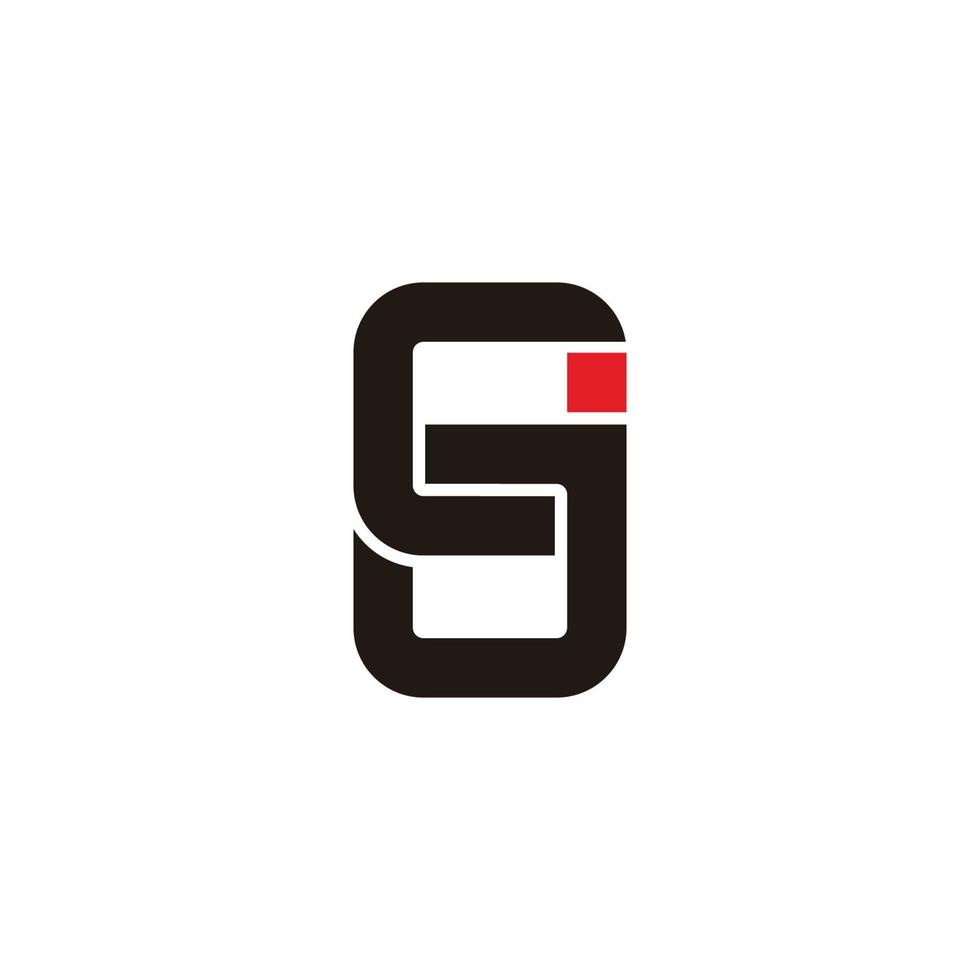 abstracte letter sj eenvoudig gekoppeld geometrisch plat logo vector
