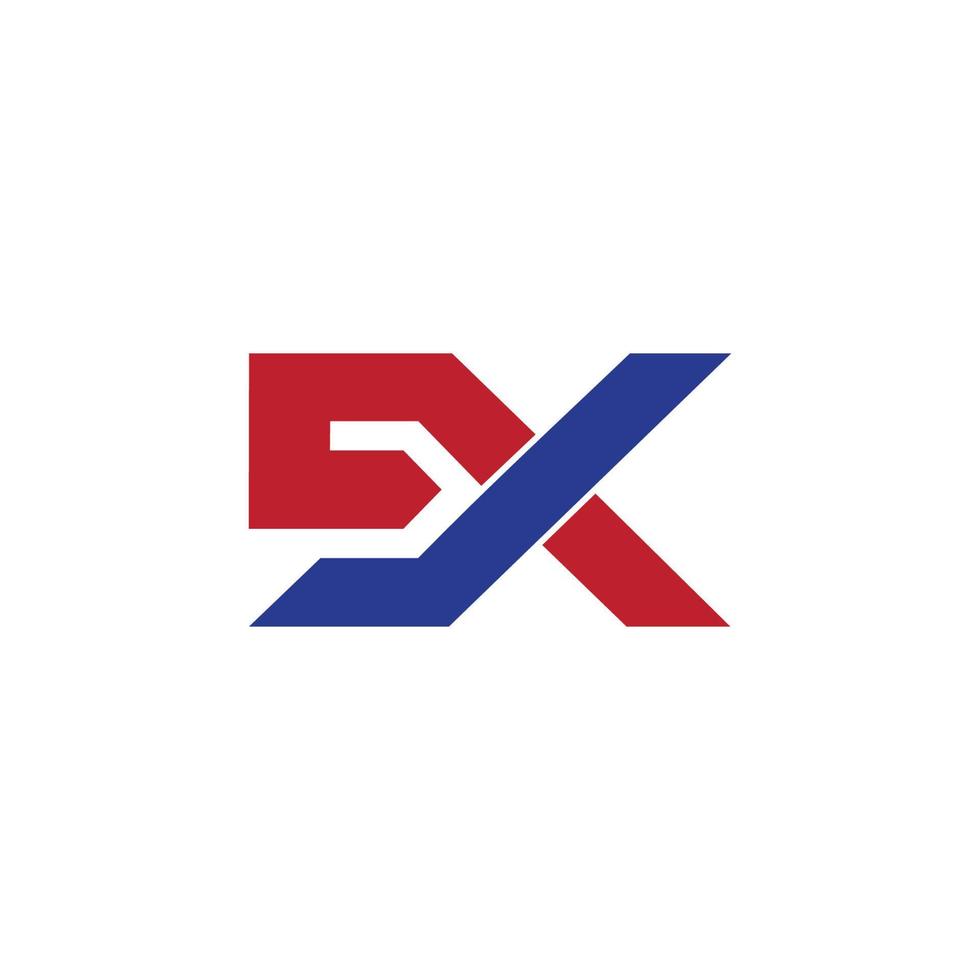 abstracte letter ex eenvoudige overlappende geometrische logo vector