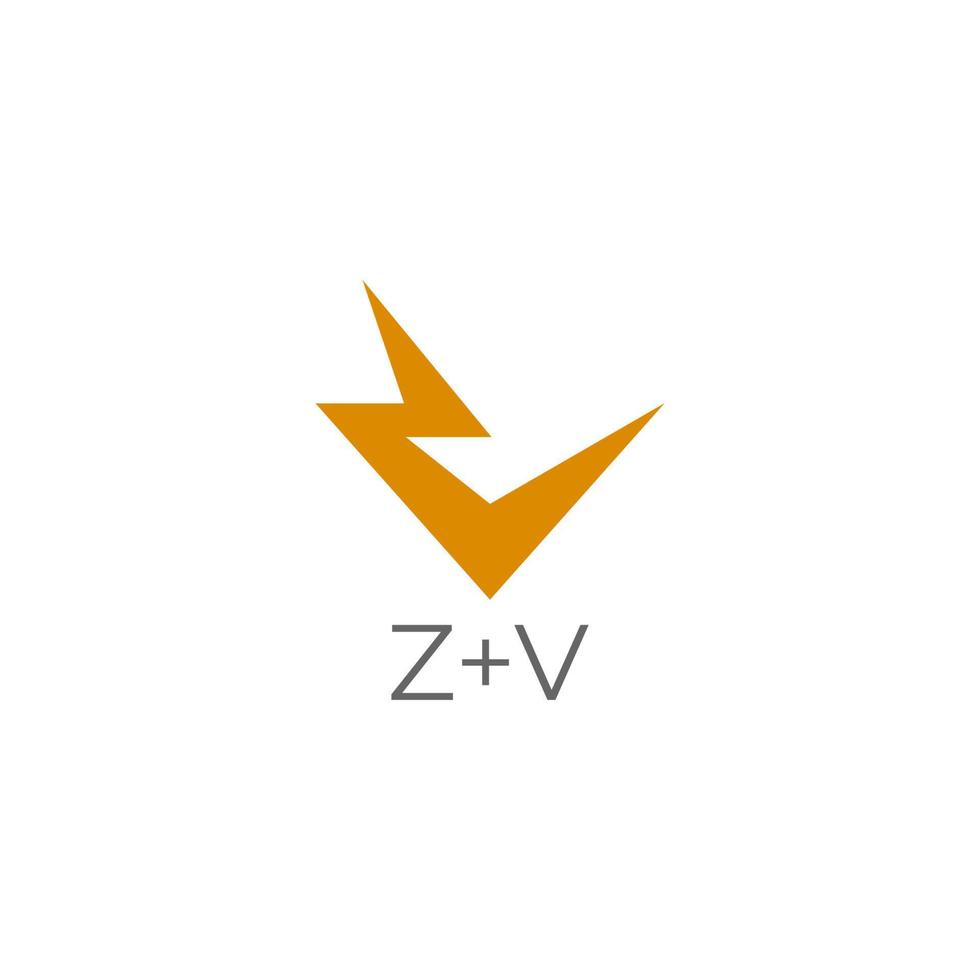 vector van letter zv donder energie geometrisch ontwerpconcept