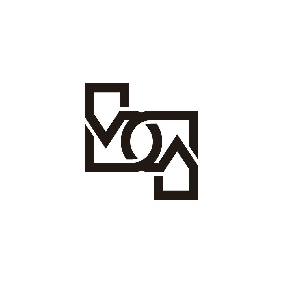 letter bq lineaire geometrische logo vector