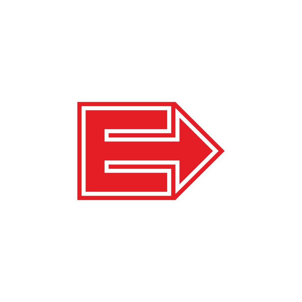 letter e geometrische pijl logo vector