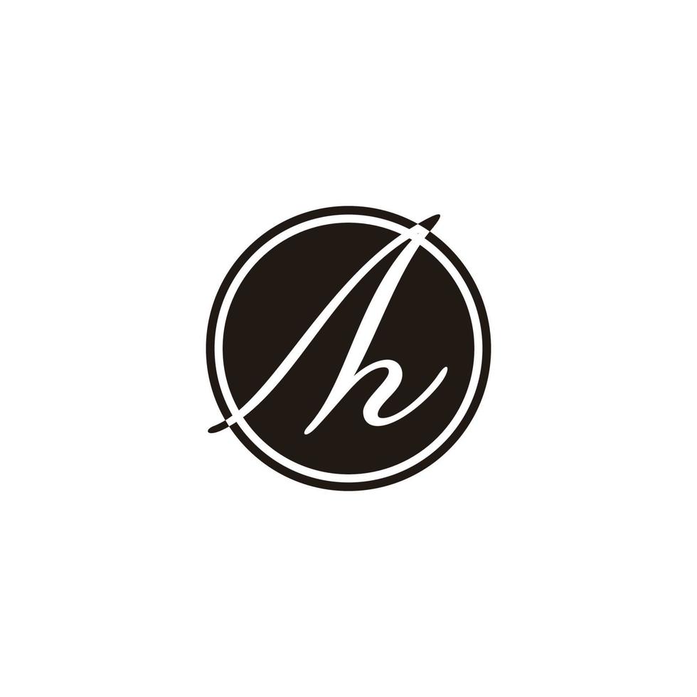 letter h teken ontwerp cirkel curven logo vector
