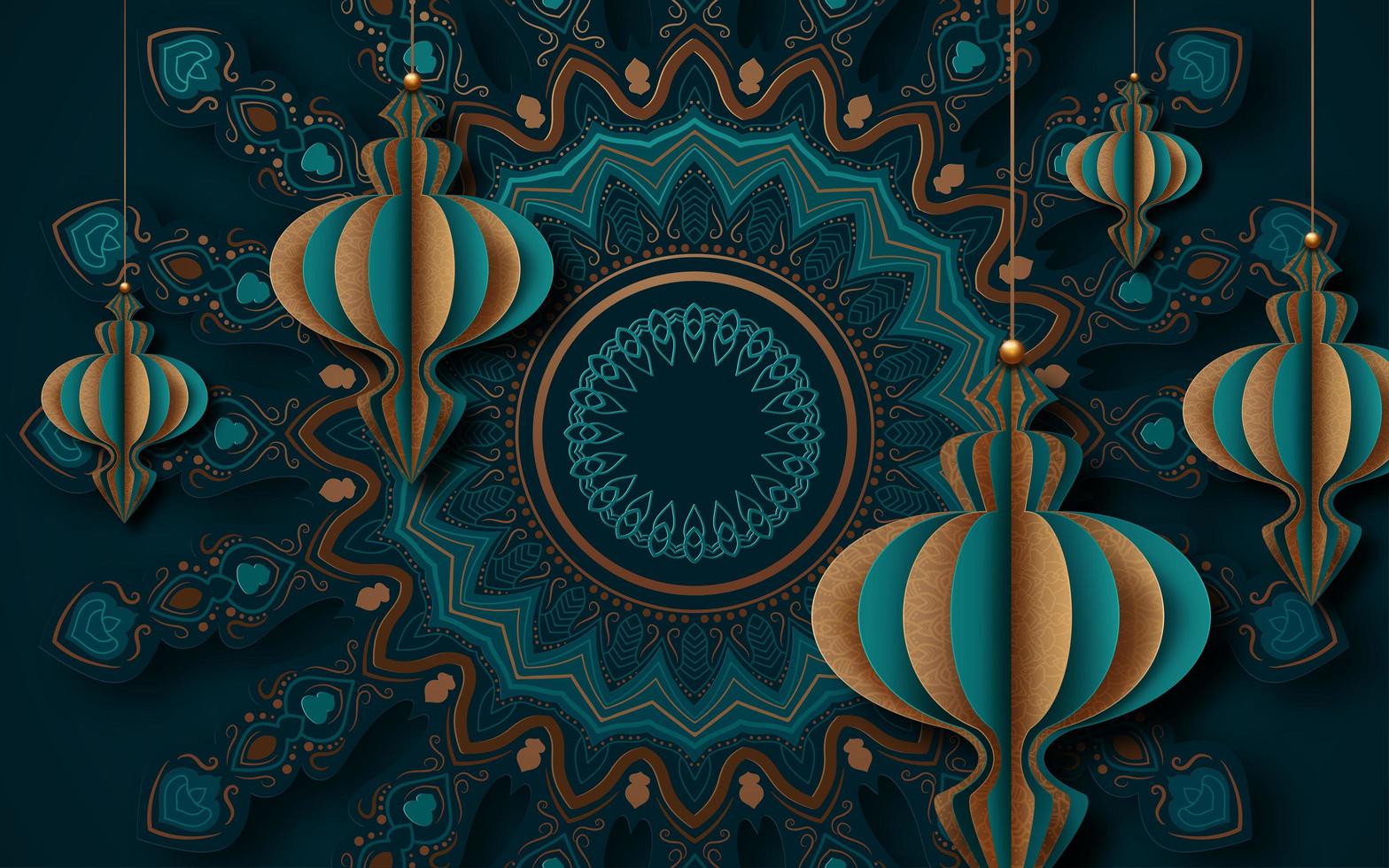 gesneden papier stijl wenskaart ontwerp voor ramadan vector