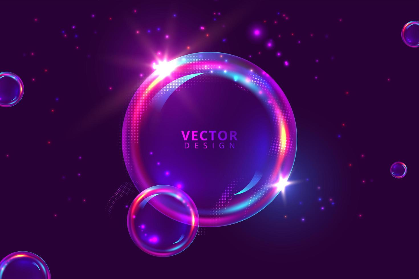 gloeiende paarse zeepbel achtergrond vector