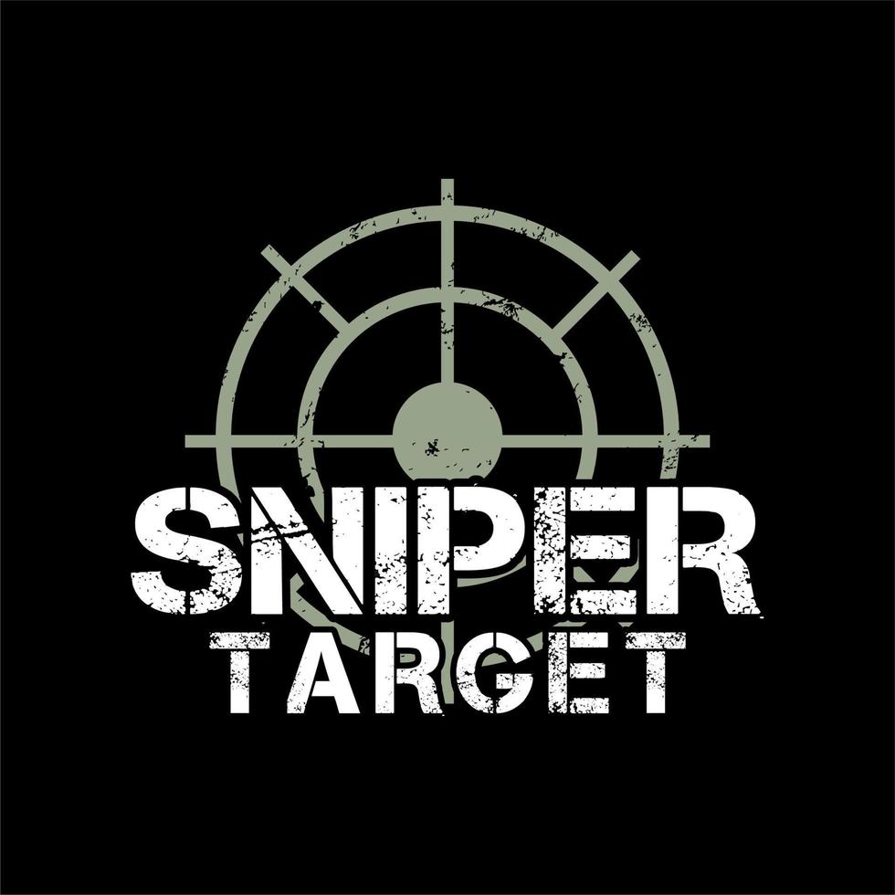 sniper doel typografie met schieten doelpictogram vector grunge illustratie