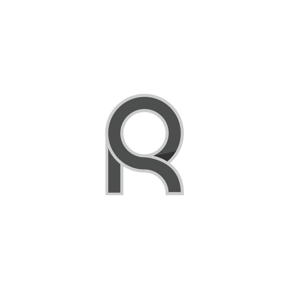letter r-logo, luxe letterlogo en grijs kleurenmonster voor bedrijven vector