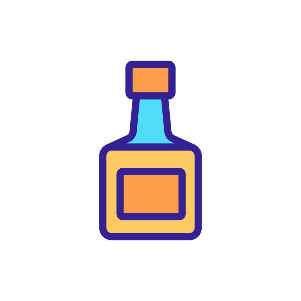 vierkante fles met label pictogram vector overzicht illustratie