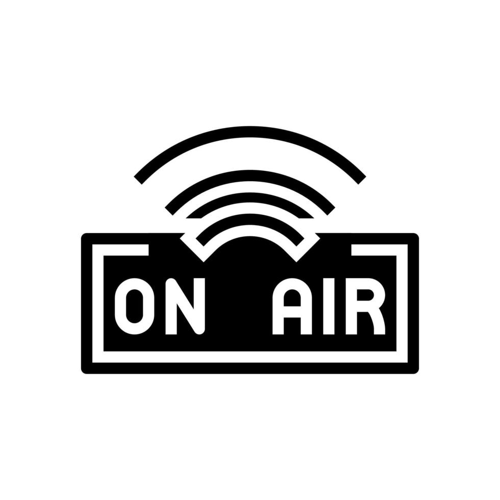 op lucht live radio podcast glyph pictogram vectorillustratie vector