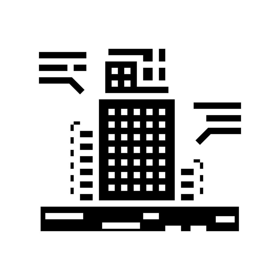 gebouw techniek glyph pictogram vectorillustratie vector