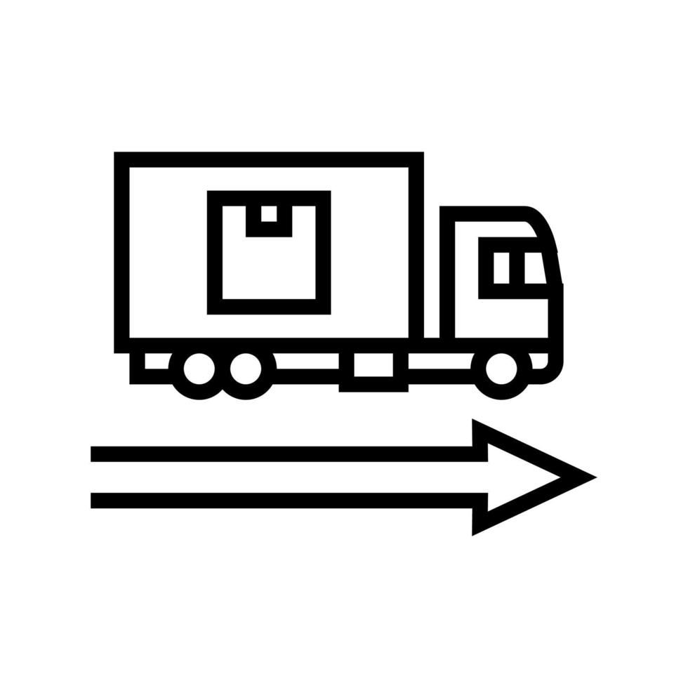 levering vrachtwagen lijn pictogram vectorillustratie vector