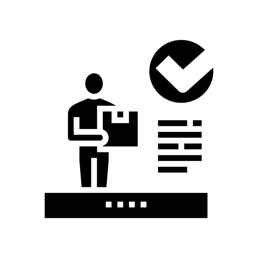 klant ontvangen pakket glyph pictogram vectorillustratie vector