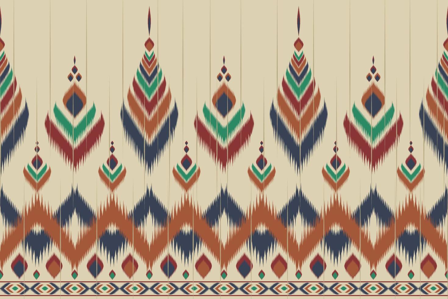 abstracte etnische ikat patroon. gestreept naadloos in tribal. Azteekse stijl. ontwerp voor achtergrond, behang, vectorillustratie, stof, kleding, batik, tapijt, borduurwerk. vector