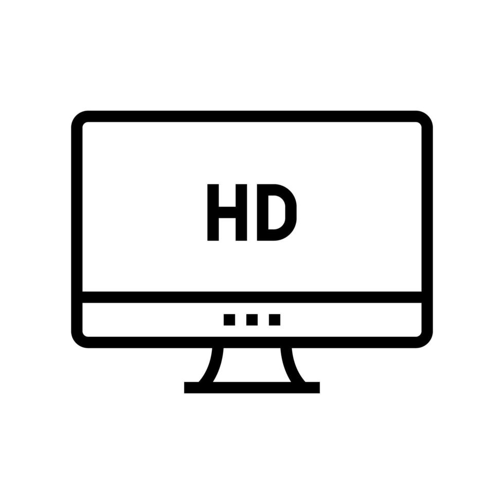 hd resolutie computerscherm lijn pictogram vectorillustratie vector