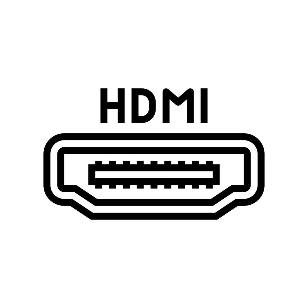 hdmi-poort lijn pictogram vectorillustratie vector