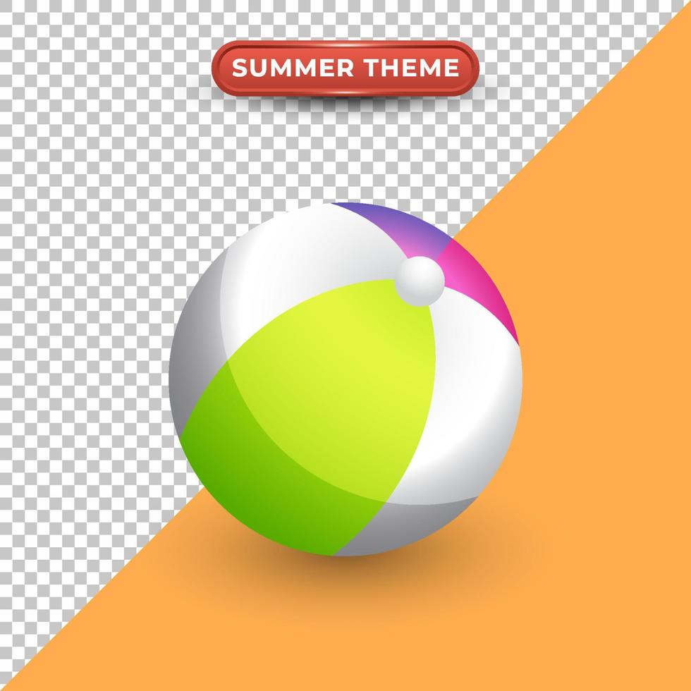 kleurrijke ballen met zomerthema vector