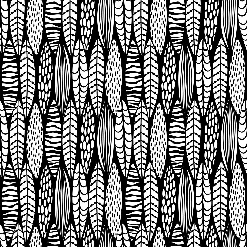 Stammen naadloos patroon met abstracte bladeren. vector