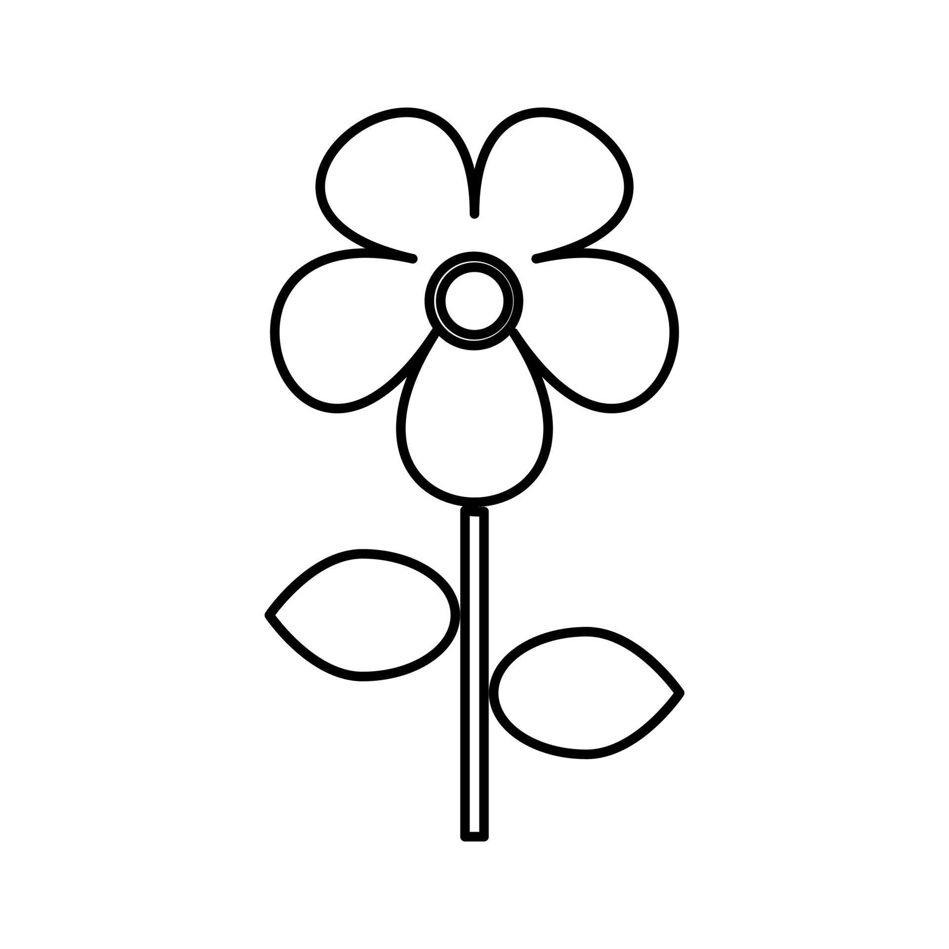 bloem zwarte kleur pictogram. vector