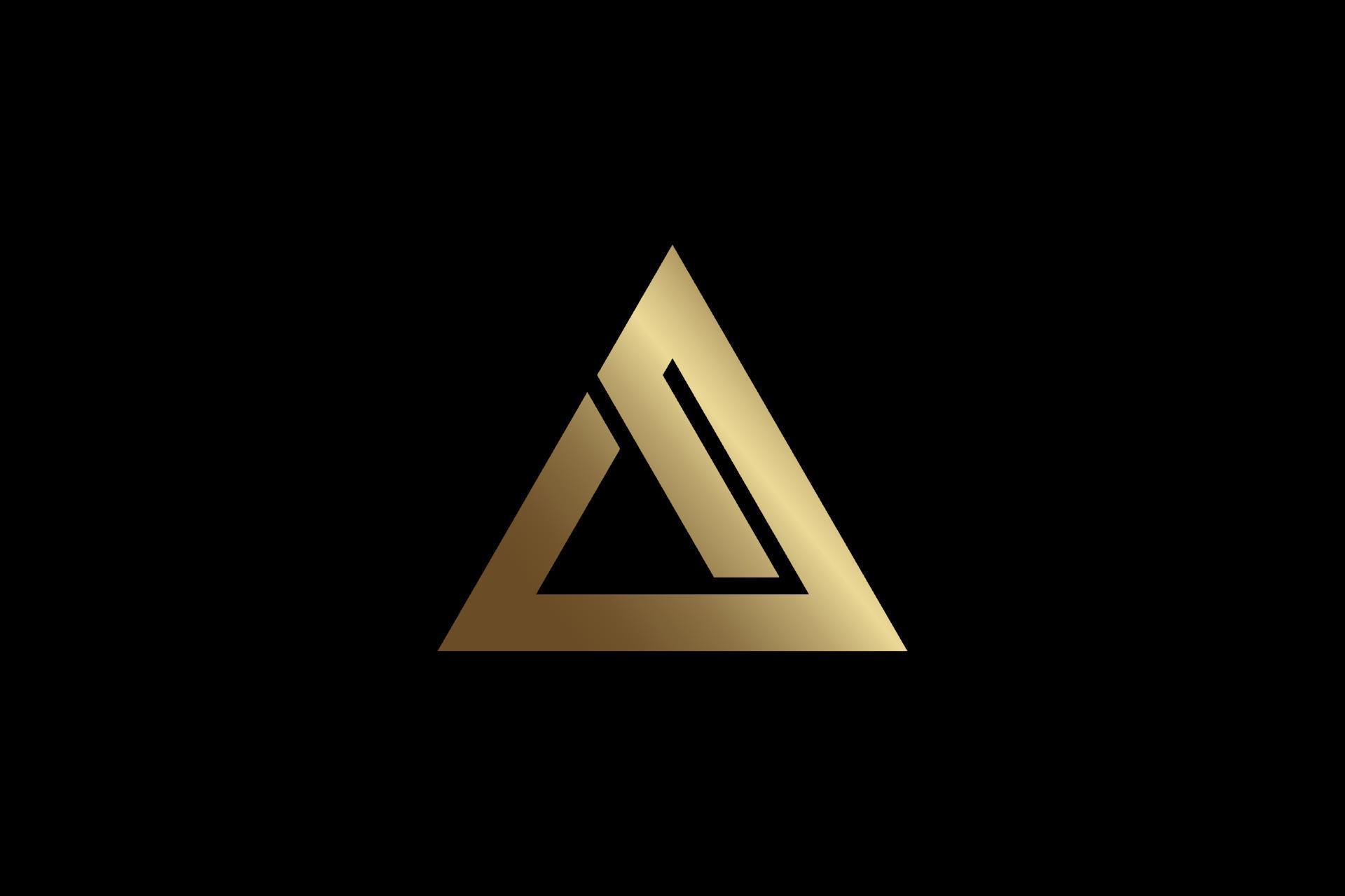 abstracte gouden driehoek logo sjabloon vector