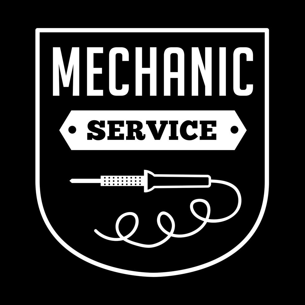 Mechanisch logo en insigne, goed voor afdrukken vector