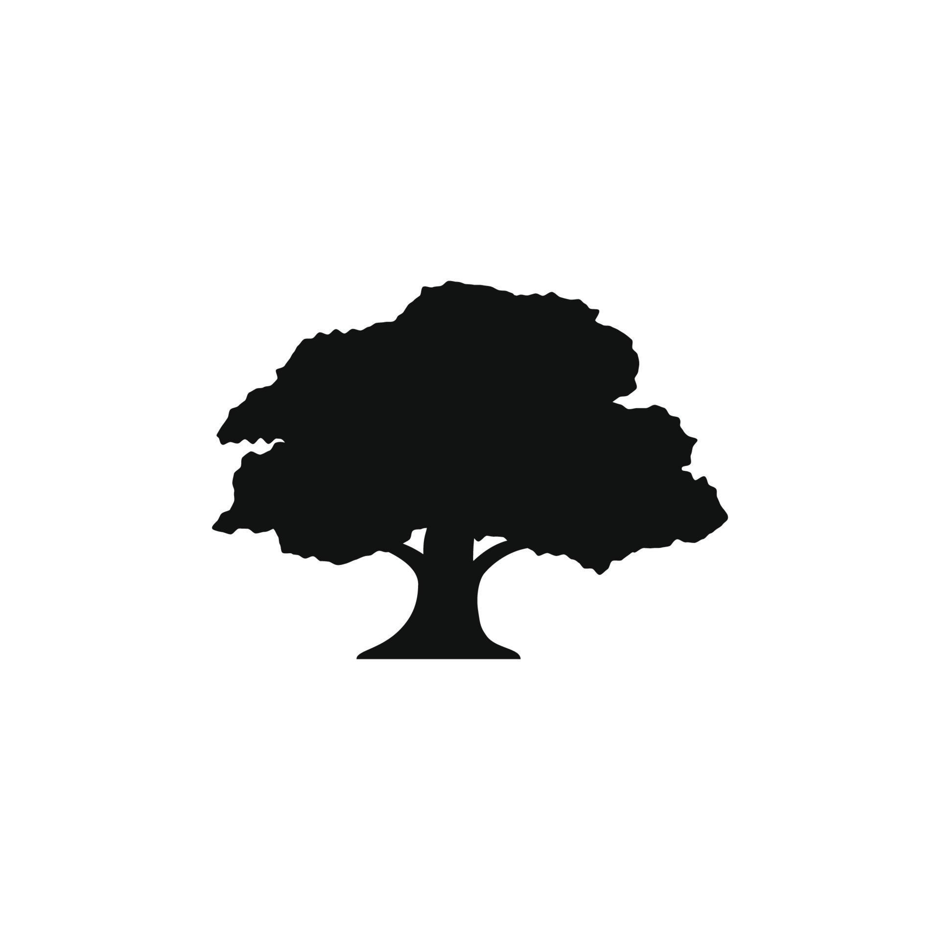 eiken boom silhouet vector ontwerp voor logo icon