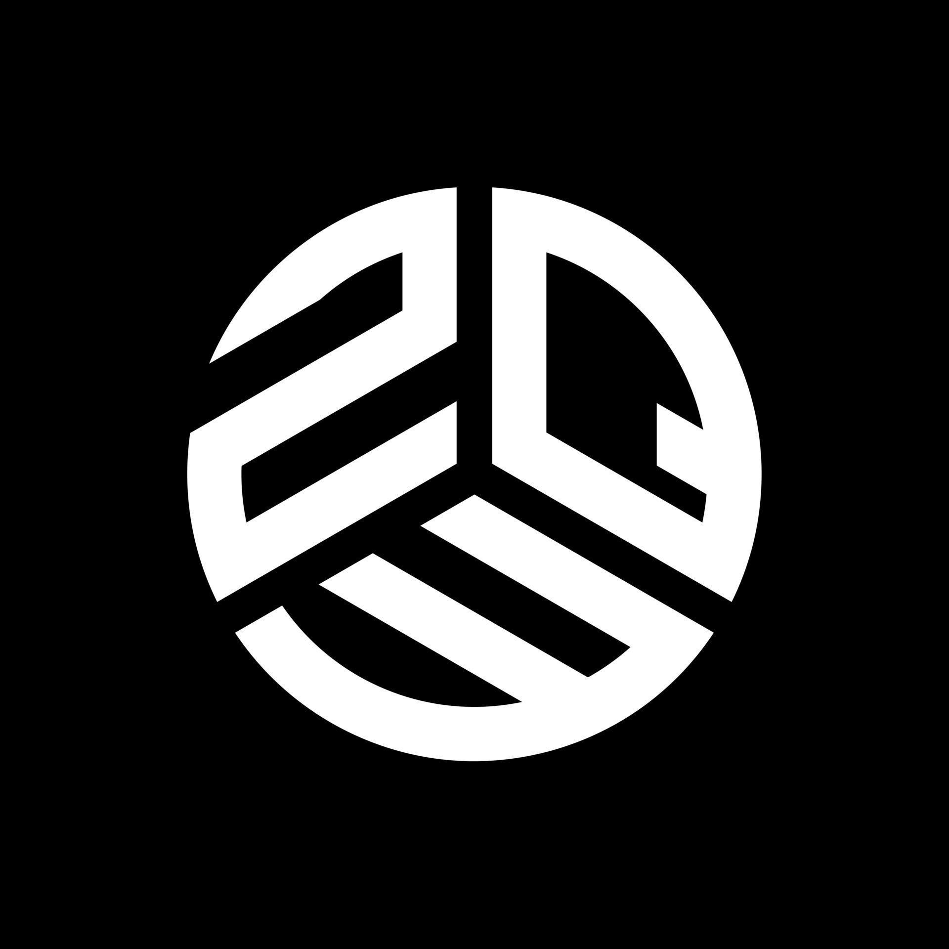 zqw brief logo ontwerp op zwarte achtergrond. zqw creatieve initialen brief logo concept. zqw brief ontwerp. vector