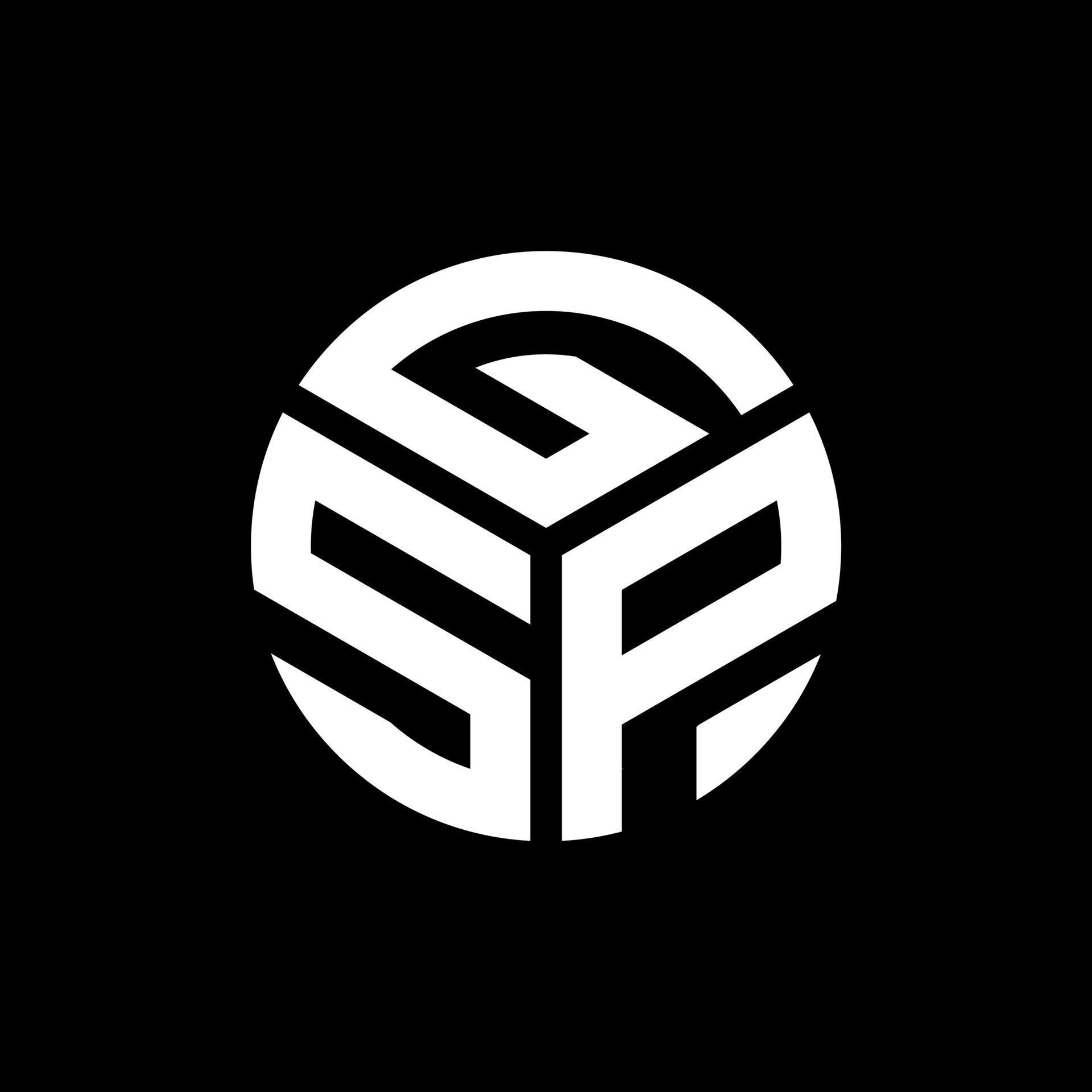 gsp brief logo ontwerp op zwarte achtergrond. gsp creatieve initialen brief logo concept. gsp brief ontwerp. vector