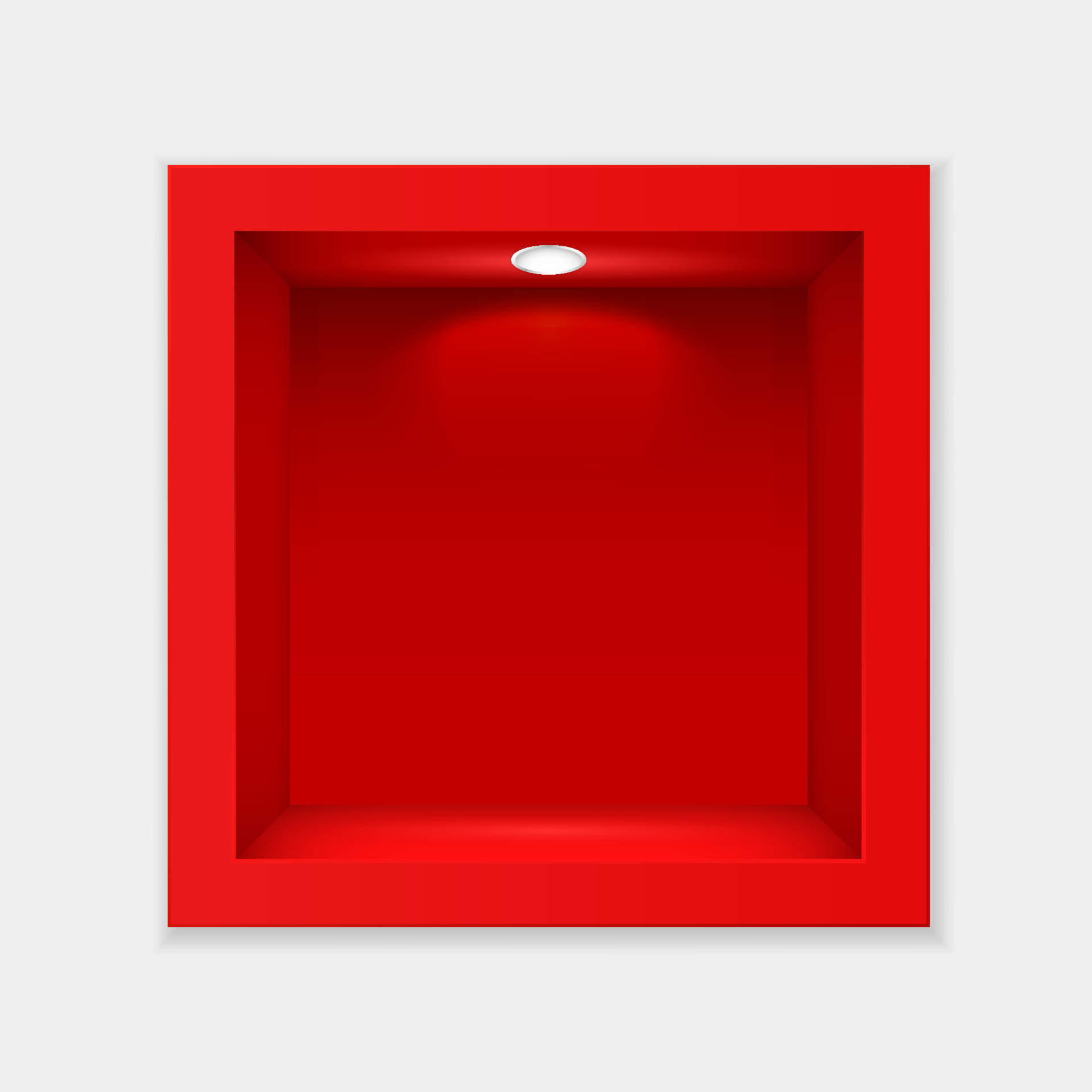 rood met glas en verlichting sjabloon. binnen- leeg kubus tentoonstelling staan met wit achtergrondverlichting lamp 11912643 Vectorkunst bij Vecteezy