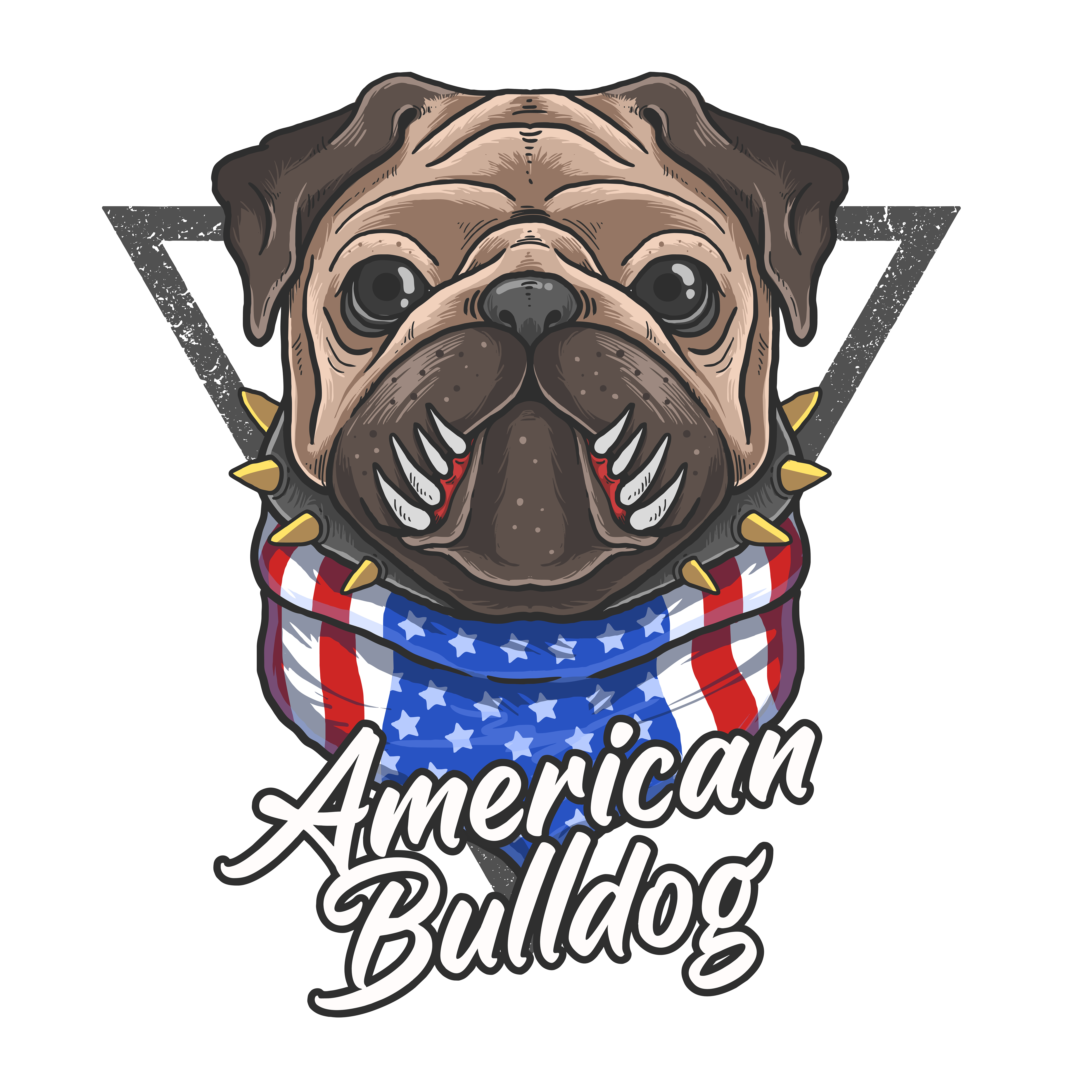 rukken Goot ethiek Amerikaanse bulldog met bandana van de Amerikaanse vlag 1234981 - Download  Free Vectors, Vector Bestanden, Ontwerpen Templates