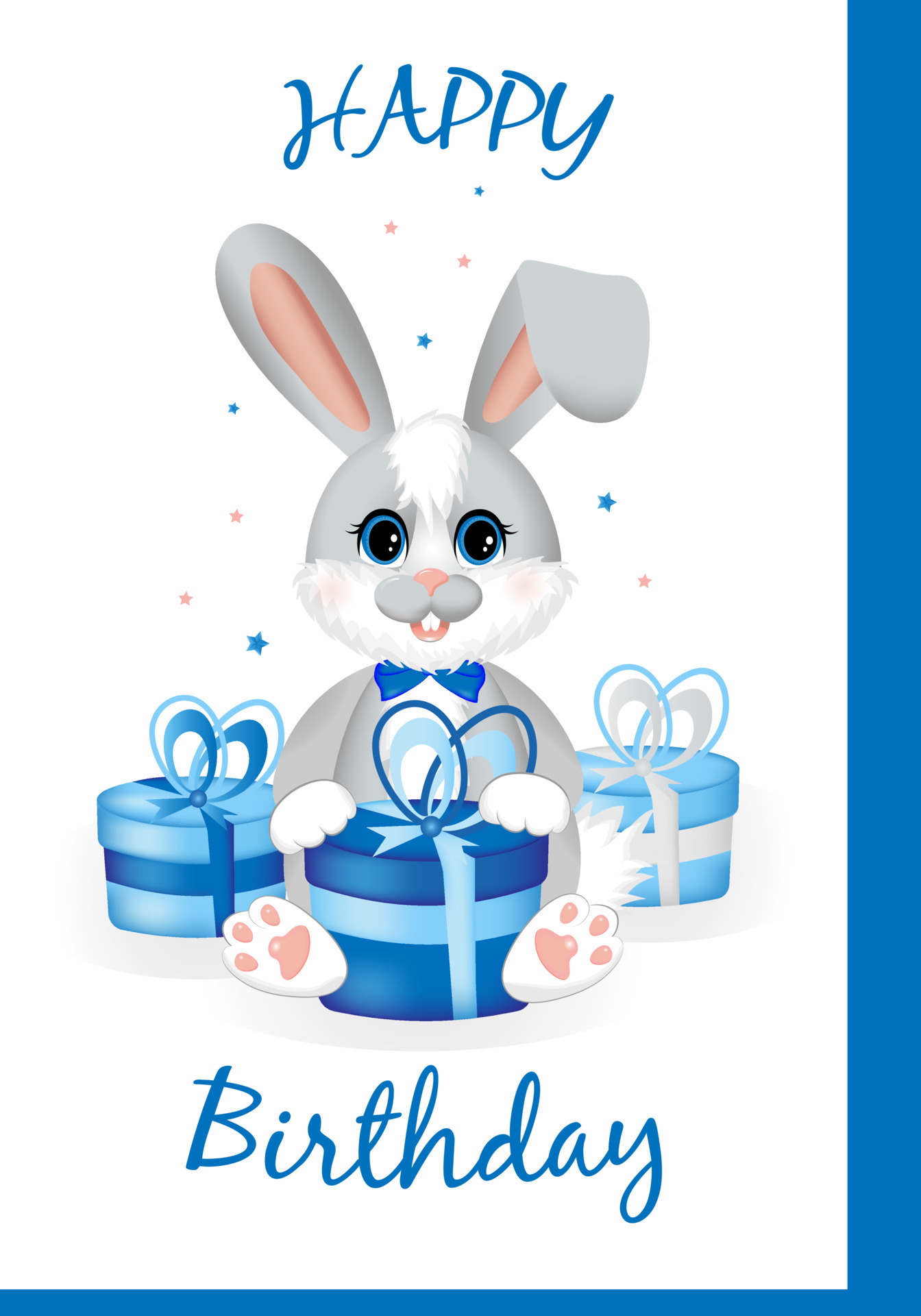 erwt Cadeau Veroveren gelukkig verjaardag. schattig weinig konijn zittend met geschenken. groet  kaart voor jongen verjaardag, feest. 12716747 Vectorkunst bij Vecteezy