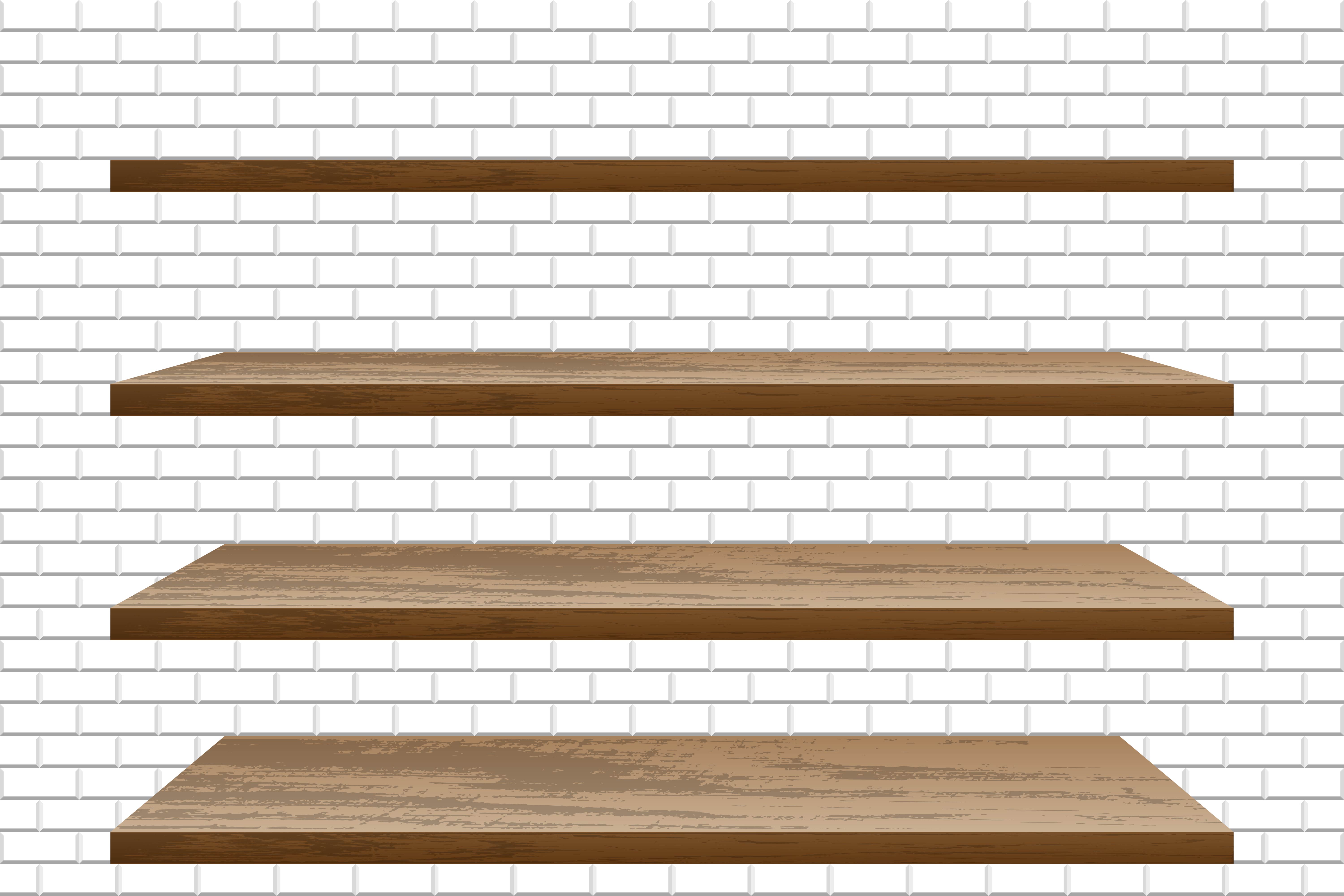 Majestueus sturen weggooien realistische lege houten planken op witte bakstenen muur 1437879 - Download  Free Vectors, Vector Bestanden, Ontwerpen Templates